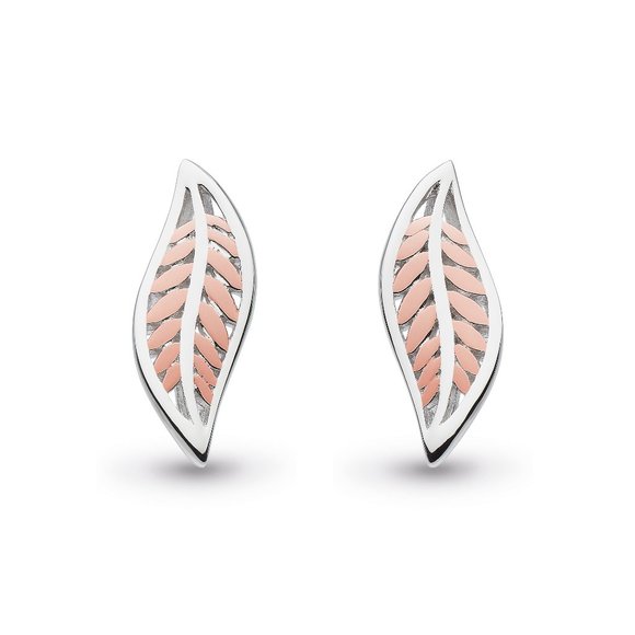 Kit Heath Blush Leaf Sterling Silver Stud Earrings - Picture 1 of 1